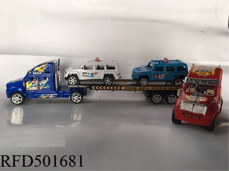 INERTIA TRACTORS CARRY TWO POLICE CARS