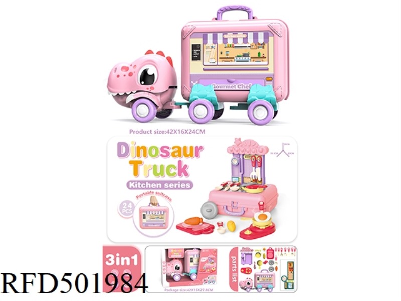 DINOSAUR INERTIA TRUCK THROUGH EVERY KITCHEN SERIES 24PCS