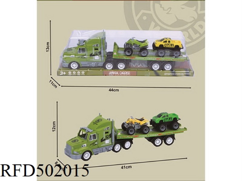 SINGLE-LAYER FLATBED TRAILER WITH INERTIAL TOW HEAD