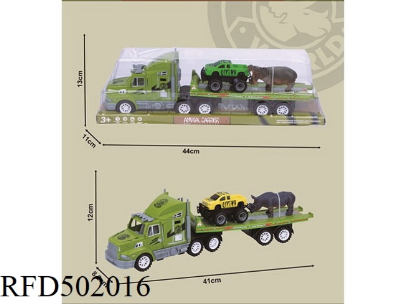 SINGLE-LAYER FLATBED TRAILER WITH INERTIAL TOW HEAD