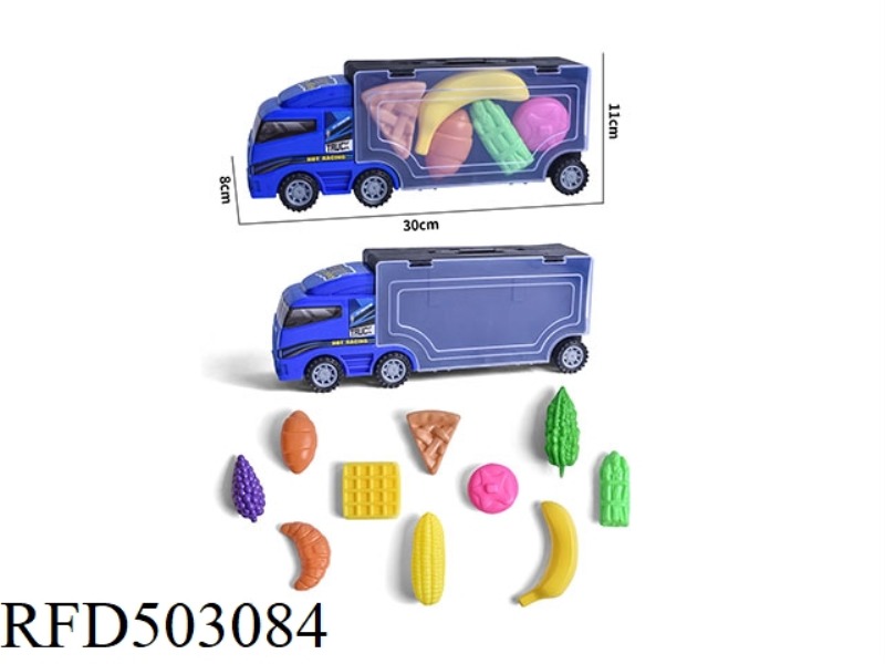 FRUIT FOOD COLLECTION CART CONTAINS 10 FRUITS AND VEGETABLES (PE BLOW BOTTLE)
