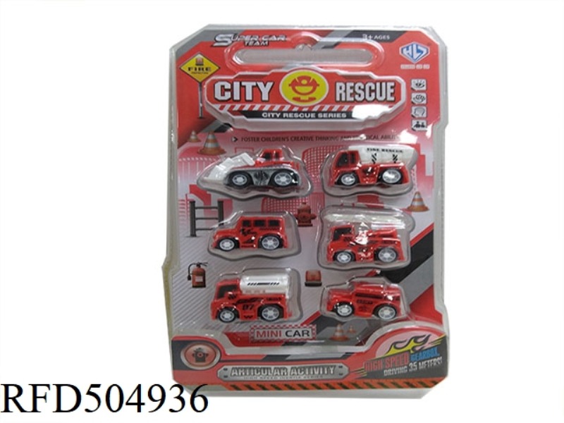 SIX FIRE ENGINES