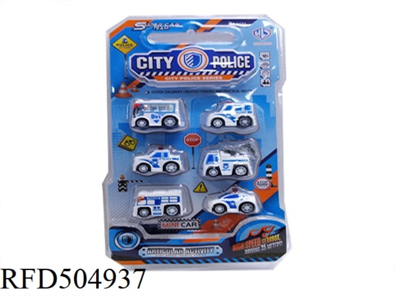 6 POLICE CARS