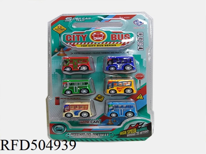 6 CITY BUSES