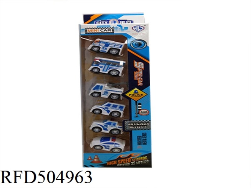 6 POLICE CARS