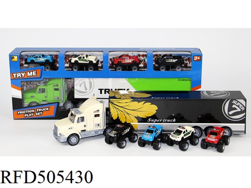 INERTIAL CONTAINER VEHICLE PLUS 4 OFF-ROAD POLICE VEHICLES (SET)