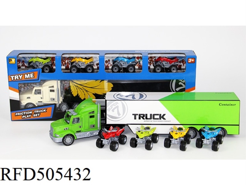 INERTIAL CONTAINER VEHICLE PLUS 4 BEACH MOTORCYCLES (SET)