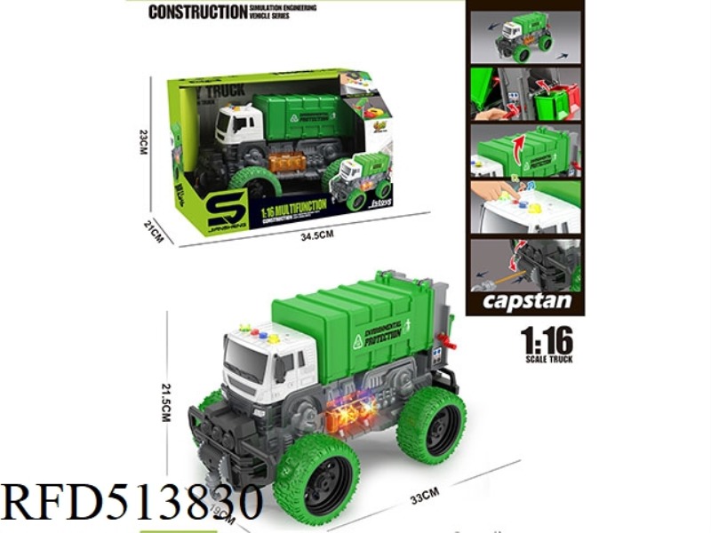 1:16 INERTIAL SANITATION VEHICLE WITH LIGHTS AND MUSIC