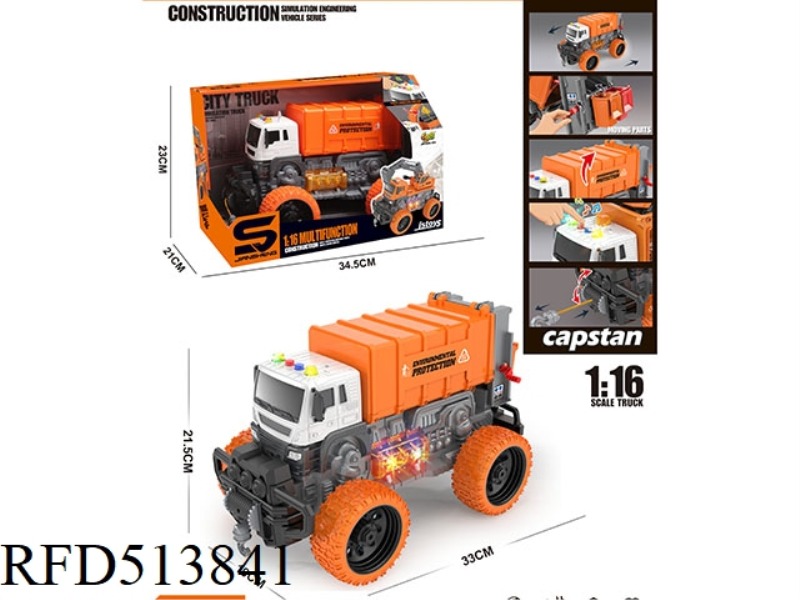 1:16 INERTIAL SANITATION VEHICLE WITH LIGHTS AND MUSIC