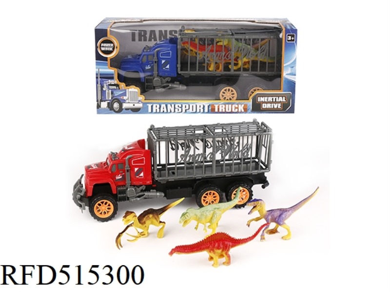 INERTIA TRACTOR TOWED ANIMAL BLUE OUTFIT 4 BIG DINOSAURS