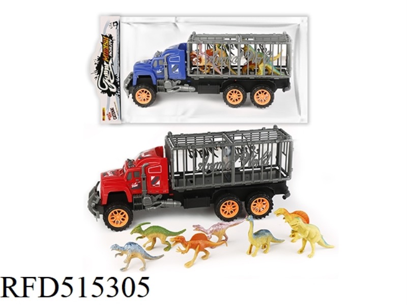 INERTIA TRACTOR TOWED ANIMAL BLUE SUIT 7 SMALL DINOSAURS