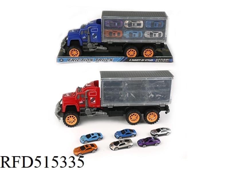 INERTIA TRACTOR CAR TOWS 6 RACING CARS (ALLOY)