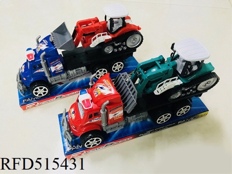 INERTIA TRACTOR TOWS A FARMER'S CAR