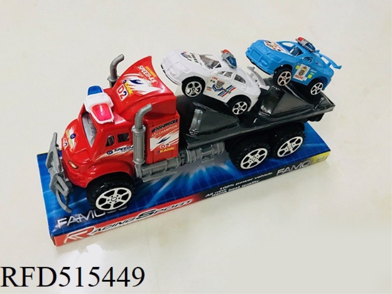 INERTIA TRACTOR TOWED TWO POLICE CARS