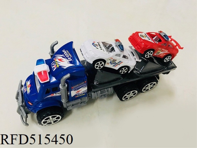 INERTIA TRACTOR TOWED TWO POLICE CARS