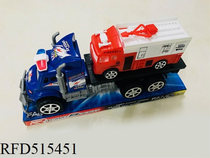INERTIA TRACTOR TOWS A FIRE ENGINE
