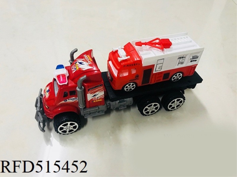 INERTIA TRACTOR TOWS A FIRE ENGINE