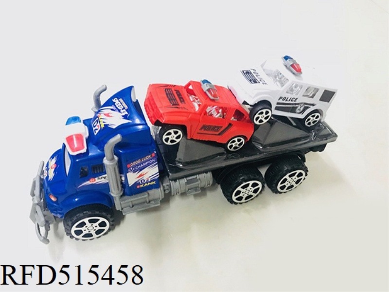 INERTIA TRACTOR TOWED TWO HUMMER POLICE CARS