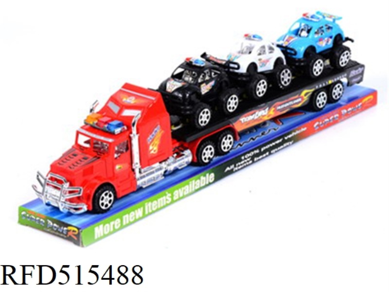 INERTIA TRACTOR TOWED THREE BEETLE POLICE CARS