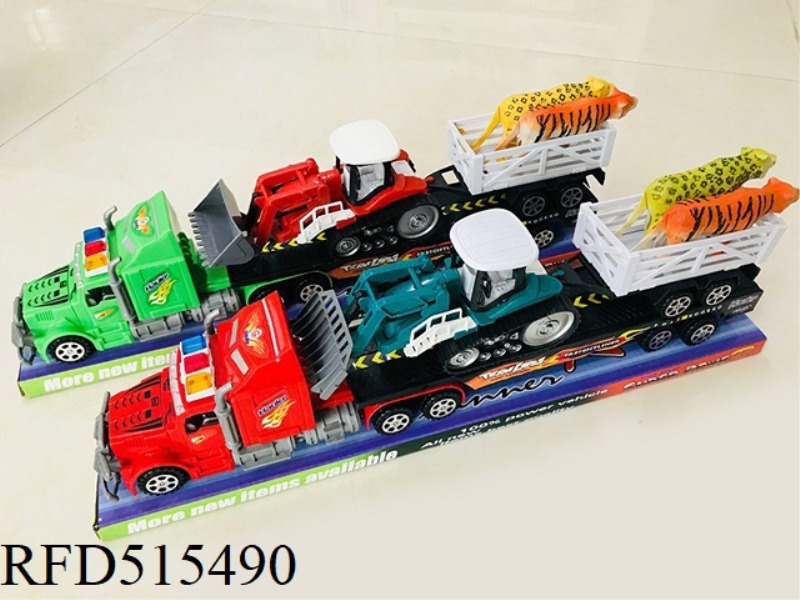 INERTIA TRACTOR TRAILER FARMER CAR + TIGER LEOPARD