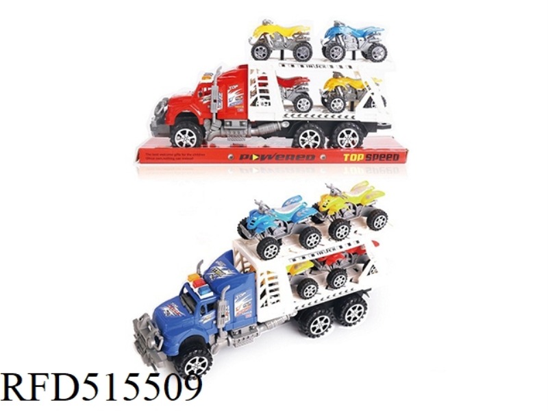 INERTIA TRACTOR TOWS FOUR SAND WRECKS (DOUBLE DECK)