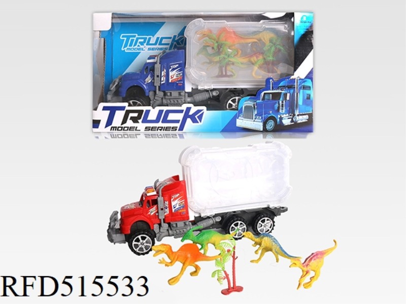 INERTIA CAR STORAGE BOX CONTAINS 4 DINOSAURS + 2 TREES