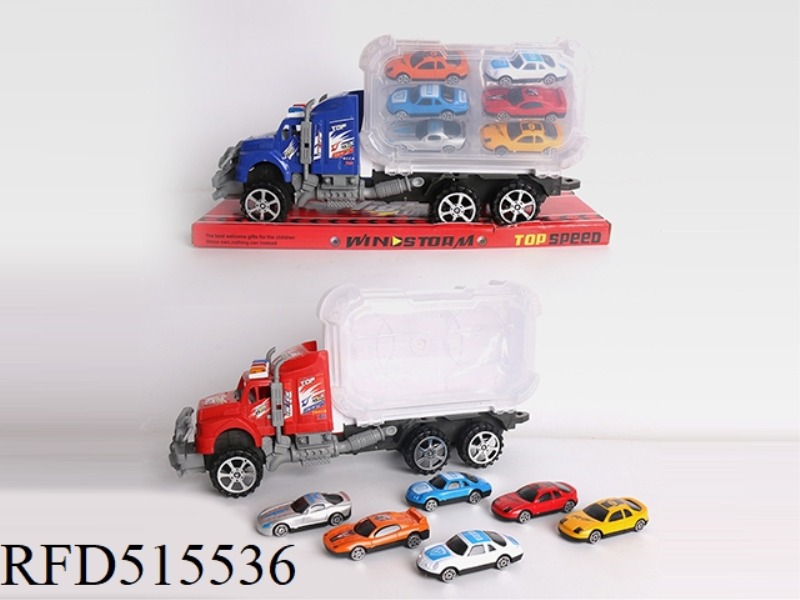 INERTIA CAR STORAGE BOX CONTAINS 6 RACING CARS