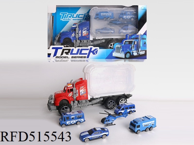 INERTIA CAR STORAGE BOX CONTAINS 4 POLICE CARS + AIRCRAFT