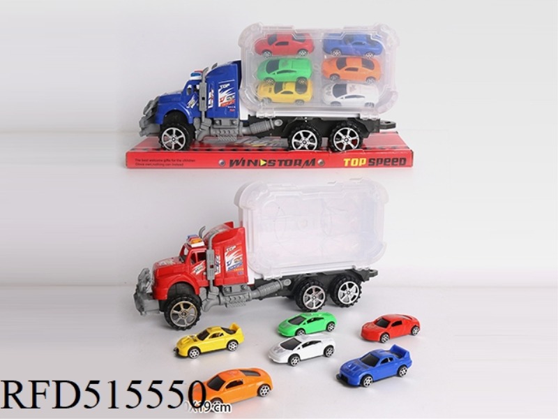 THE INERTIA CAR STORAGE BOX CONTAINS 6 SOLID COLOR CARS.
