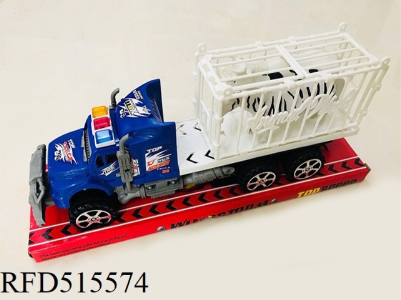 THE INERTIA TRACTOR TOWED THE ANIMAL FENCE TO CARRY CATTLE AND HORSES.