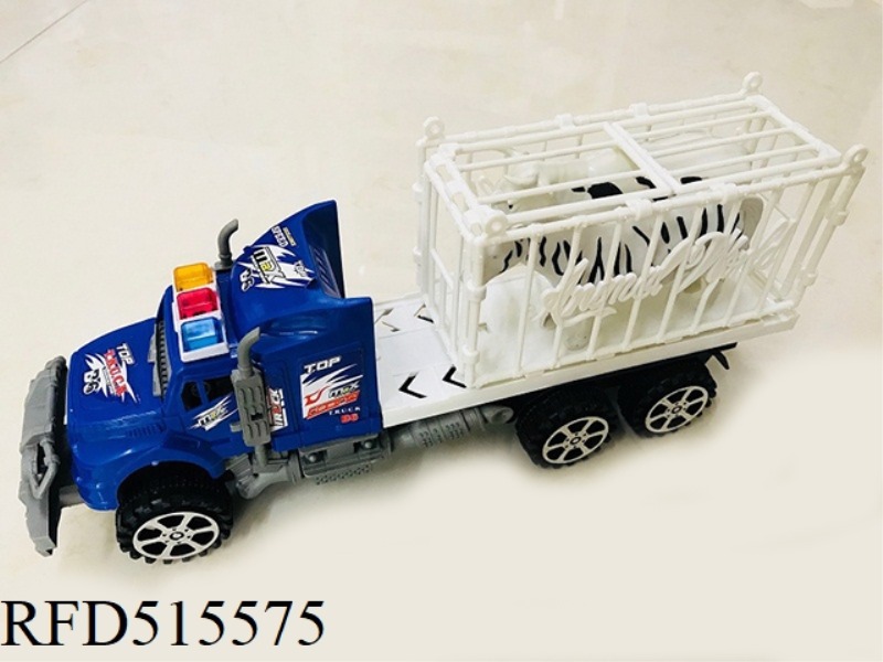 THE INERTIA TRACTOR TOWED THE ANIMAL FENCE TO CARRY CATTLE AND HORSES.