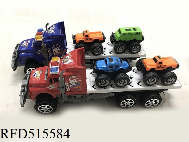 INERTIA TRACTOR TOWS 2 BIG WHEELERS