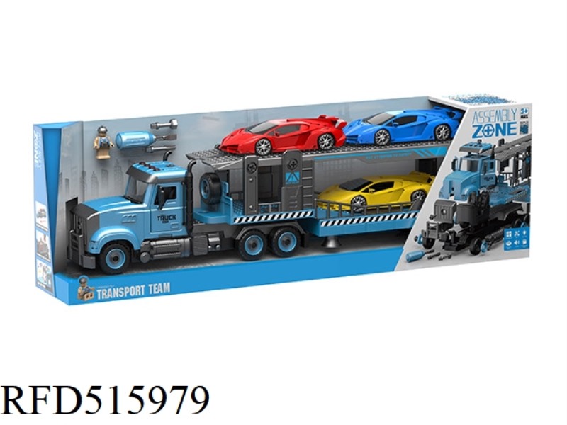 DISASSEMBLY ACOUSTO-OPTICAL INERTIA MODEL CAR COMPATIBLE WITH SMALL BUILDING BLOCKS DOUBLE-DECKER TR