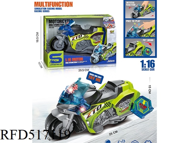 INERTIAL MOTORCYCLE WITH LIGHT AND SOUND
