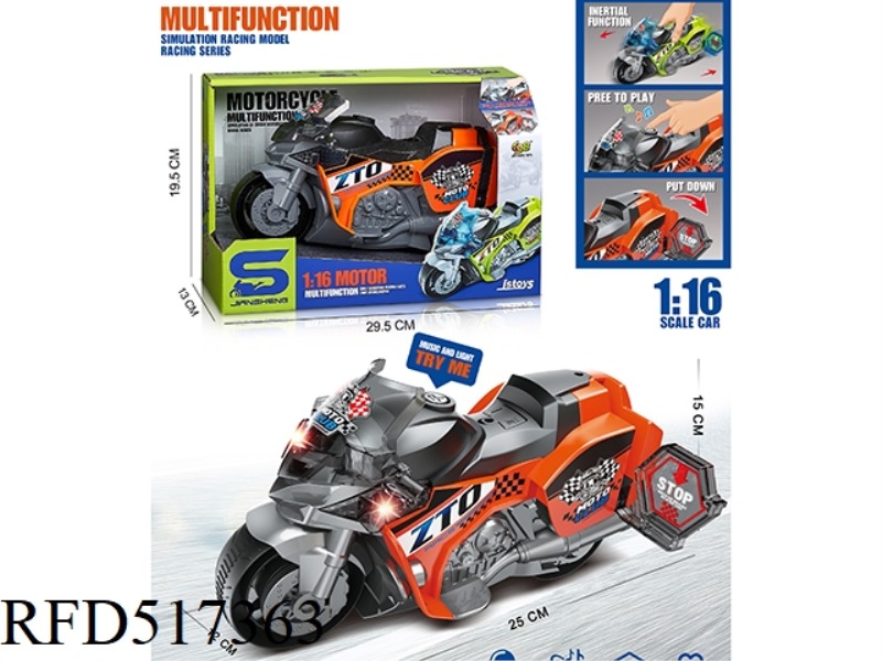 INERTIAL MOTORCYCLE WITH LIGHT AND SOUND