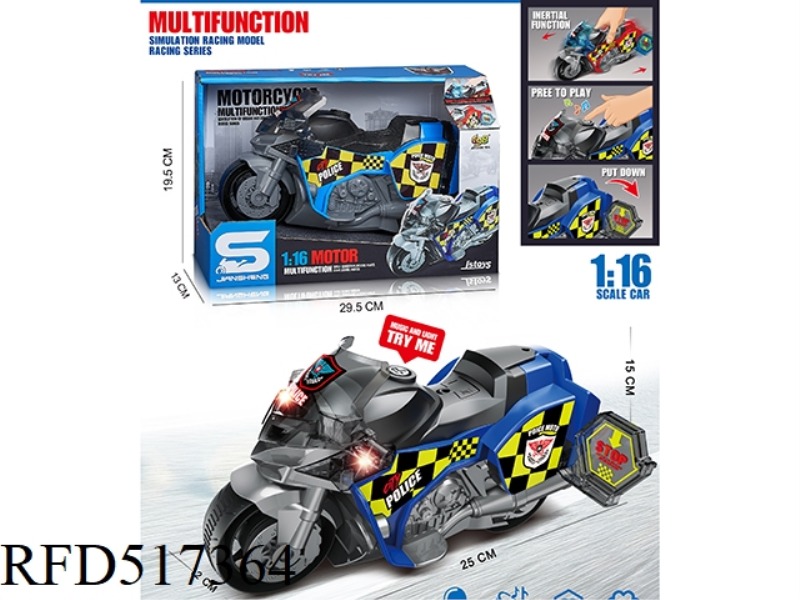 INERTIAL MOTORCYCLE WITH LIGHT AND SOUND