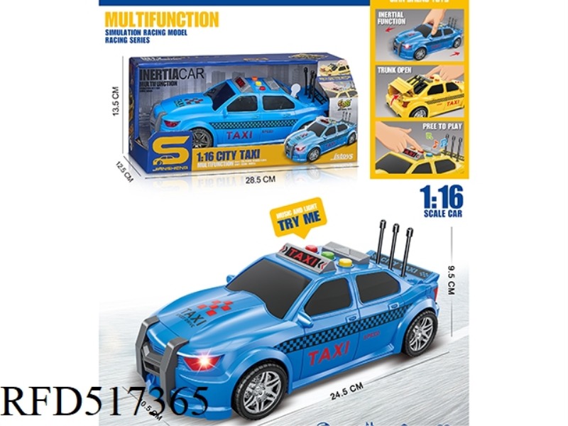 INERTIA TAXI WITH LIGHT AND SOUND CAN OPEN THE REAR TRUNK