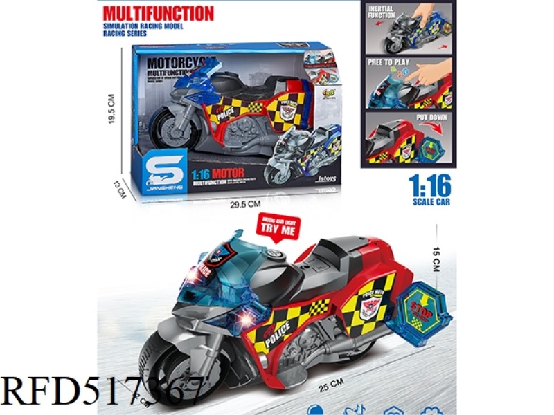 INERTIAL MOTORCYCLE WITH LIGHT AND SOUND