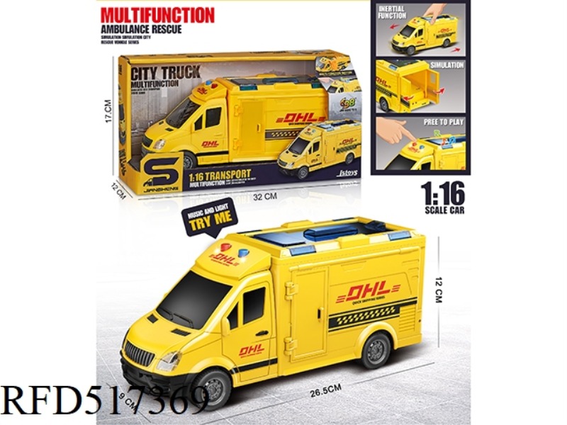 INERTIAL MAIL TRUCK WITH LIGHT AND SOUND CAN OPEN THE DOOR