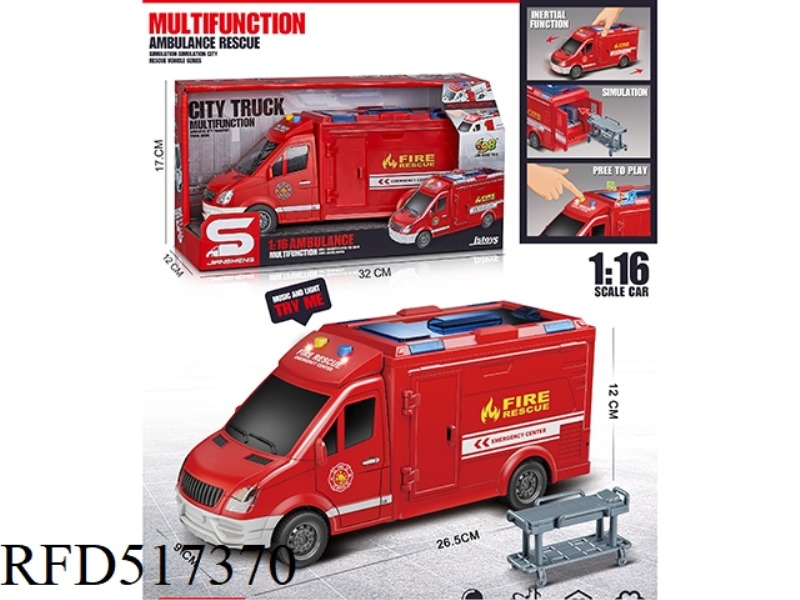 INERTIAL FIRE TRUCK WITH LIGHT SOUND CAN OPEN THE DOOR