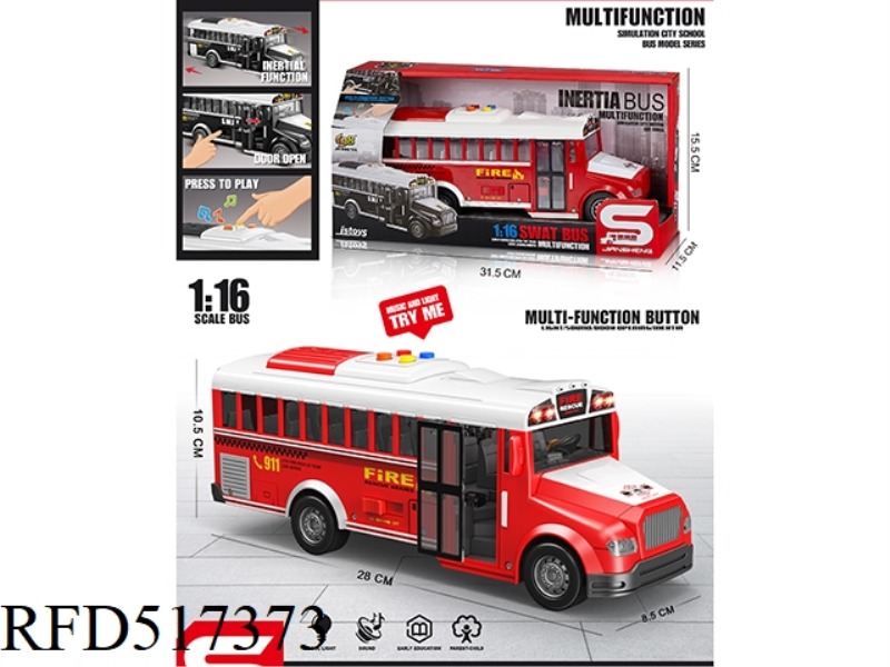 INERTIAL FIRE TRUCK WITH LIGHT SOUND CAN OPEN THE DOOR