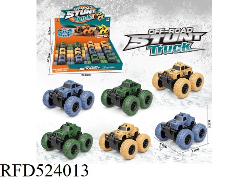 STUNT INERTIAL OFF-ROAD MILITARY VEHICLE 12PCS