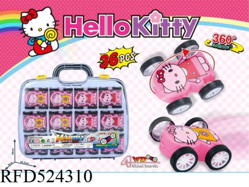 HELLOKITTY DOUBLE-SIDED ALL-WHEEL-DRIVE INERTIA CAR 36PCS