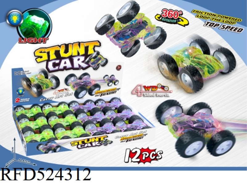 DOUBLE SIDED INERTIA CAR (WITH LIGHTS) 12PCS