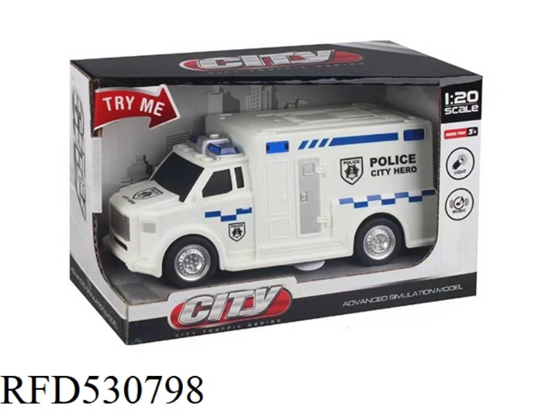 1:20 SOUND AND LIGHT INERTIA POLICE CAR