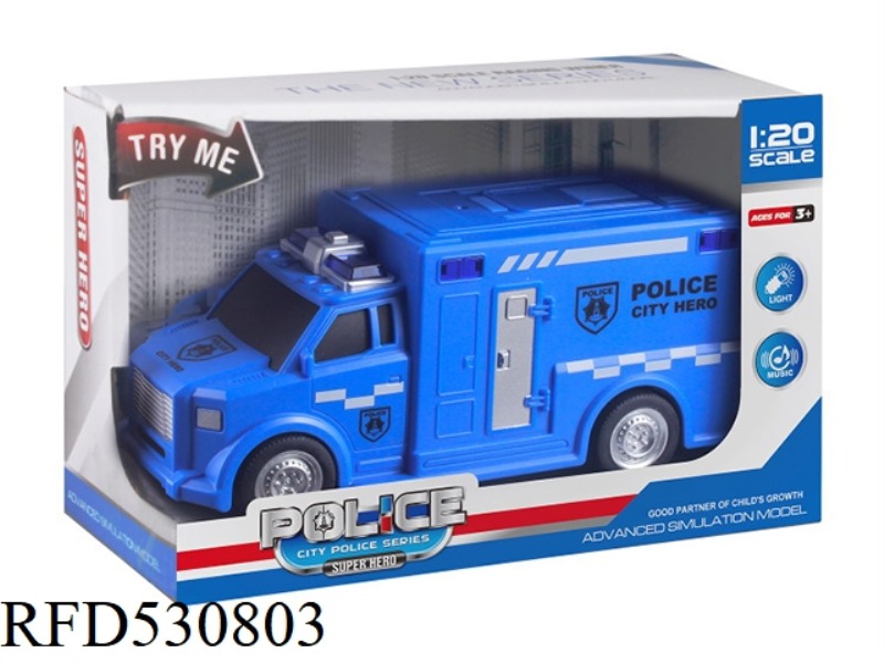 1:20 SOUND AND LIGHT INERTIA POLICE CAR