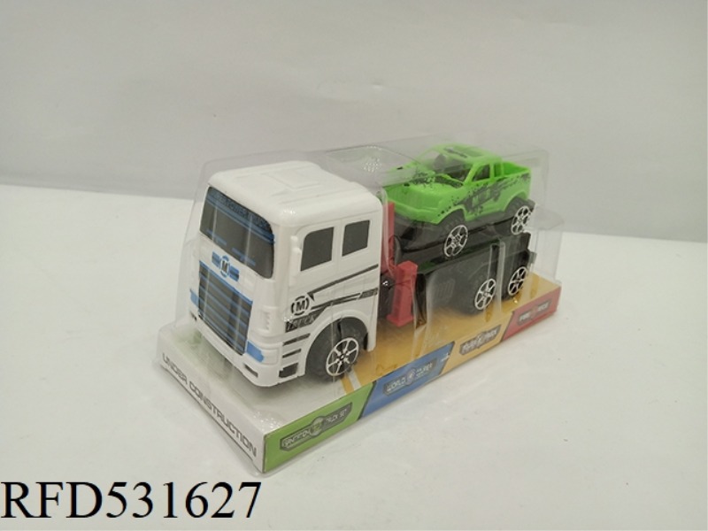 THE INERTIA CAR TOWS THE PICKUP TRUCK