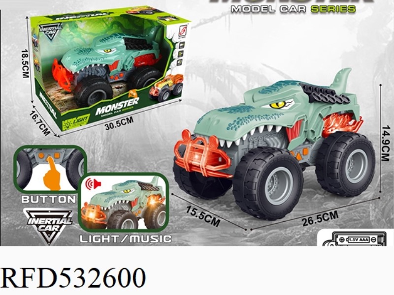 SOUND AND LIGHT MUSIC CROCODILE INERTIA CAR (THREE KEYS) ELECTRIC PACKAGE