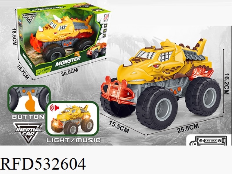 ACOUSTO-OPTIC MUSIC TRICERATOPS INERTIA CAR (THREE KEYS) ELECTRIC PACKAGE