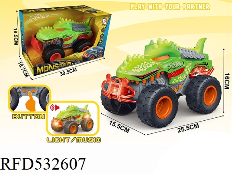 ACOUSTO-OPTIC MUSIC TYRANNOSAURUS REX INERTIA CAR (THREE KEYS) ELECTRIC PACKAGE